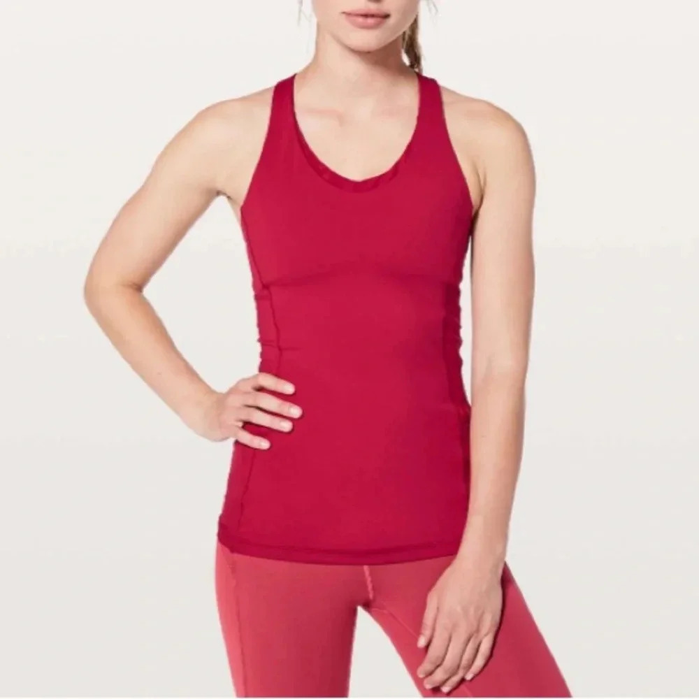 Lululemon Stash N Run Tank Ruby Red Size 6 - image 2